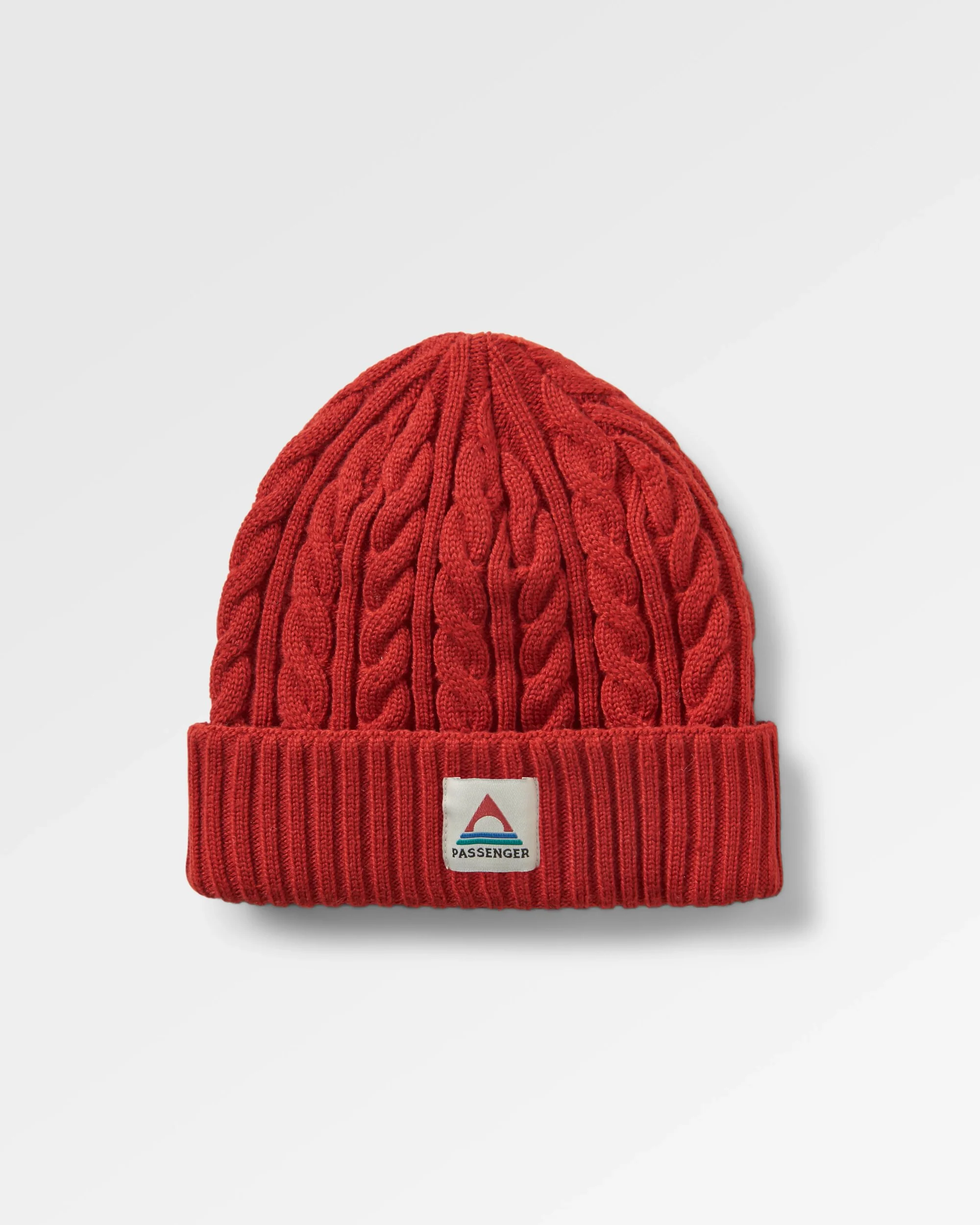 Fireside Cable Knit Beanie - Red Ochre