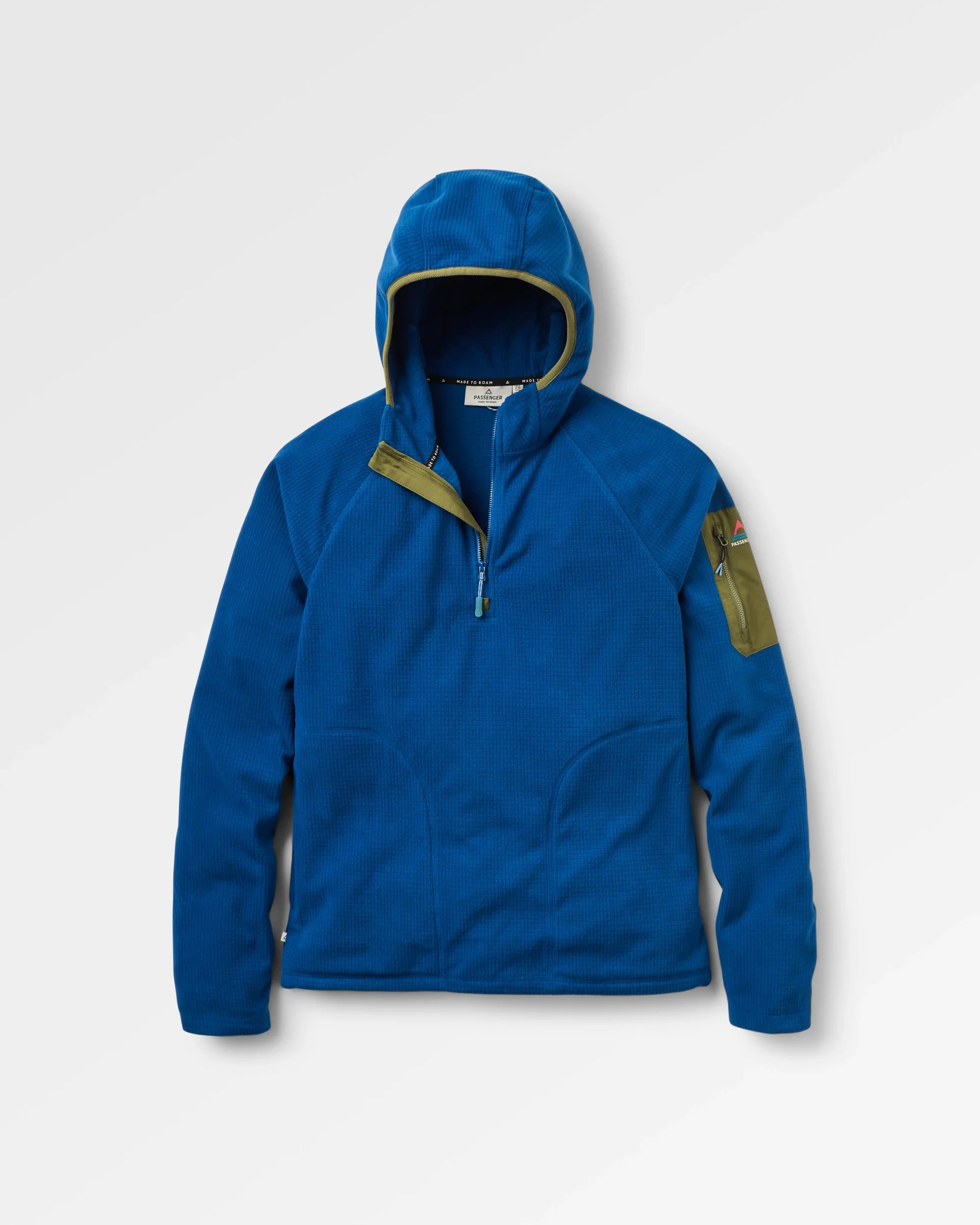 Forestscape Grid Fleece Hoodie - Blue Navy