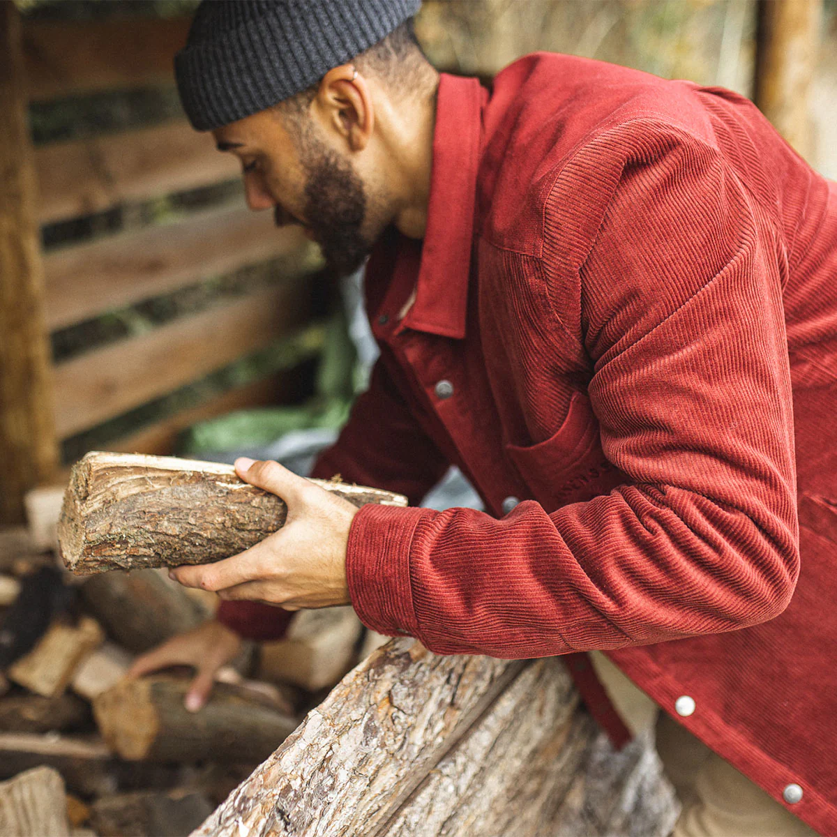 Kodiak Sherpa Lined Cord Overshirt - Russet Brown - Image 10