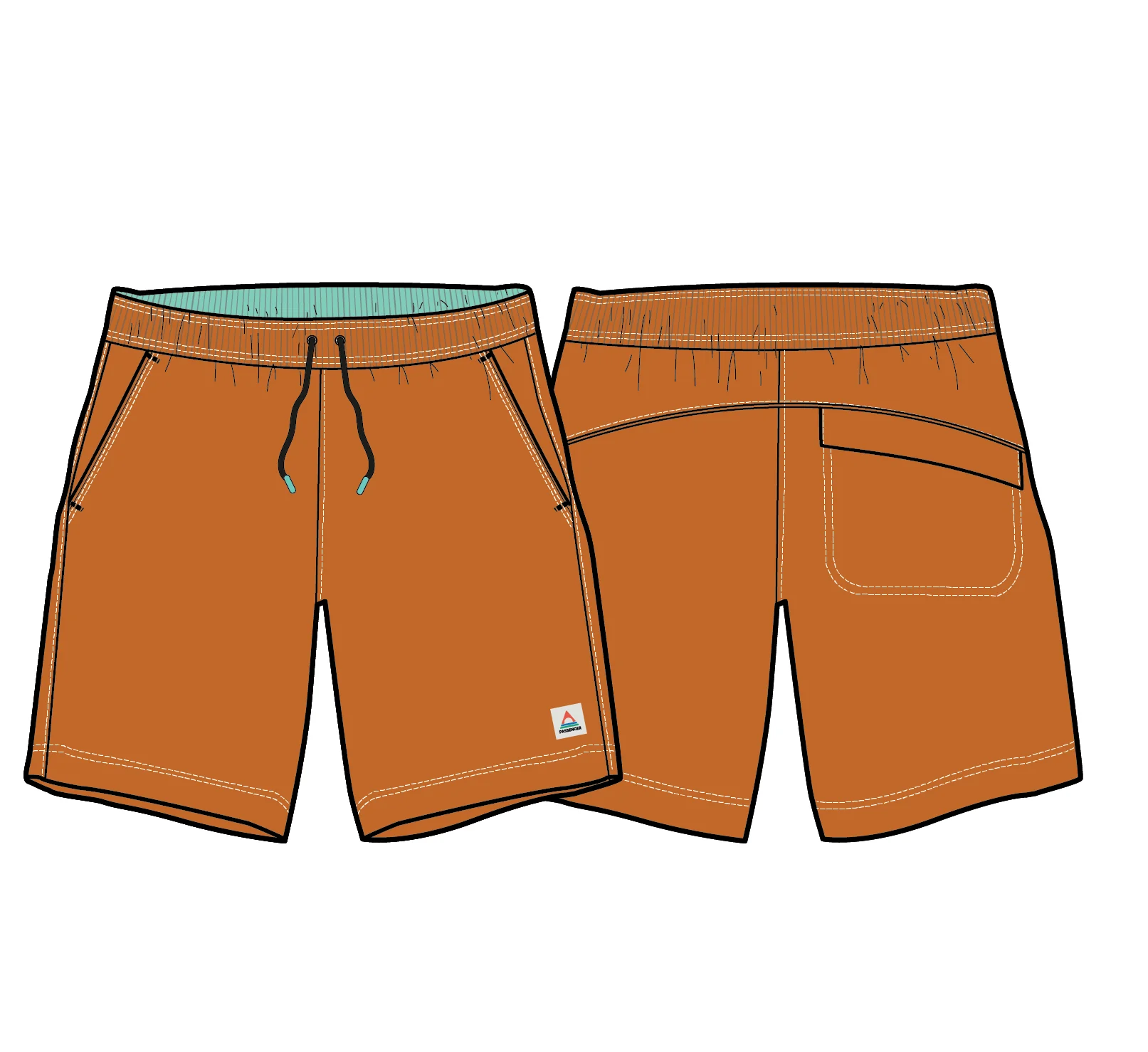 Searcher Longer Line Boardshort - Retro Orange - Image 9